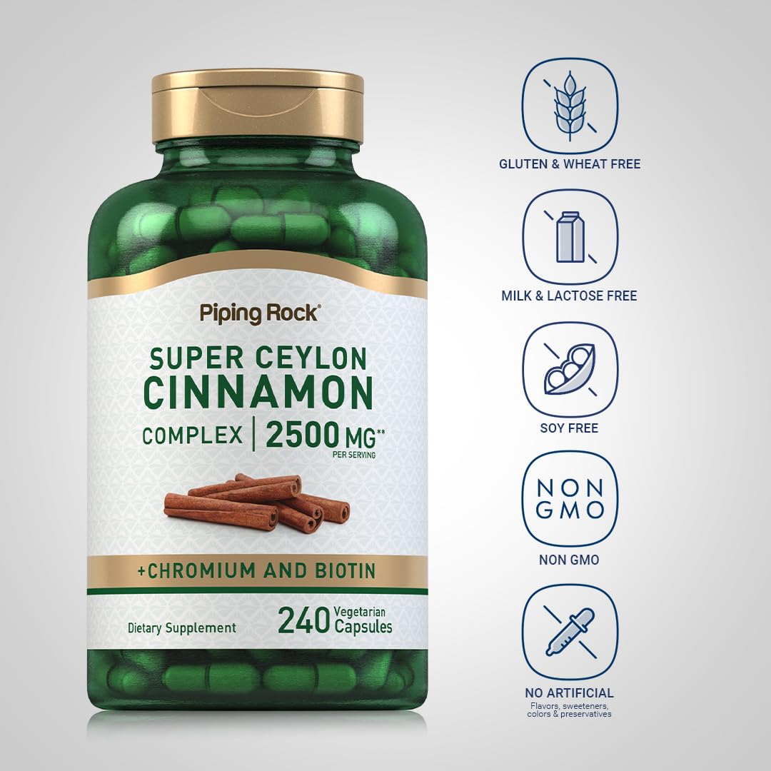 Piping Rock Cinnamon Supplement 180g side view