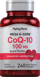 Piping Rock Coenzyme Q-10 100mg softgels front view