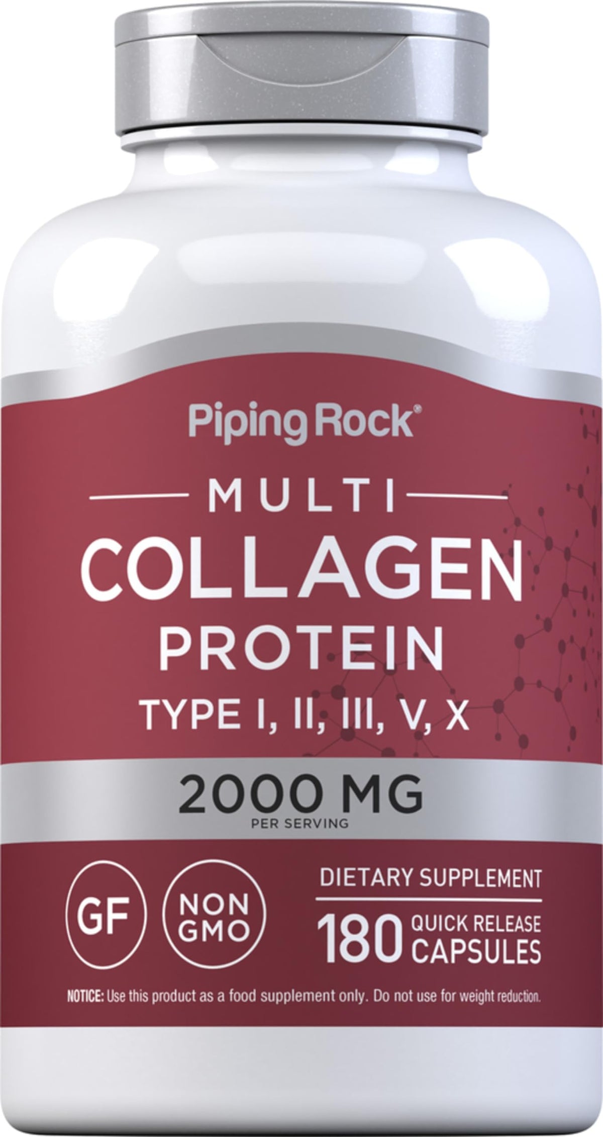 Piping Rock Collagen Complex 2000mg capsules front view