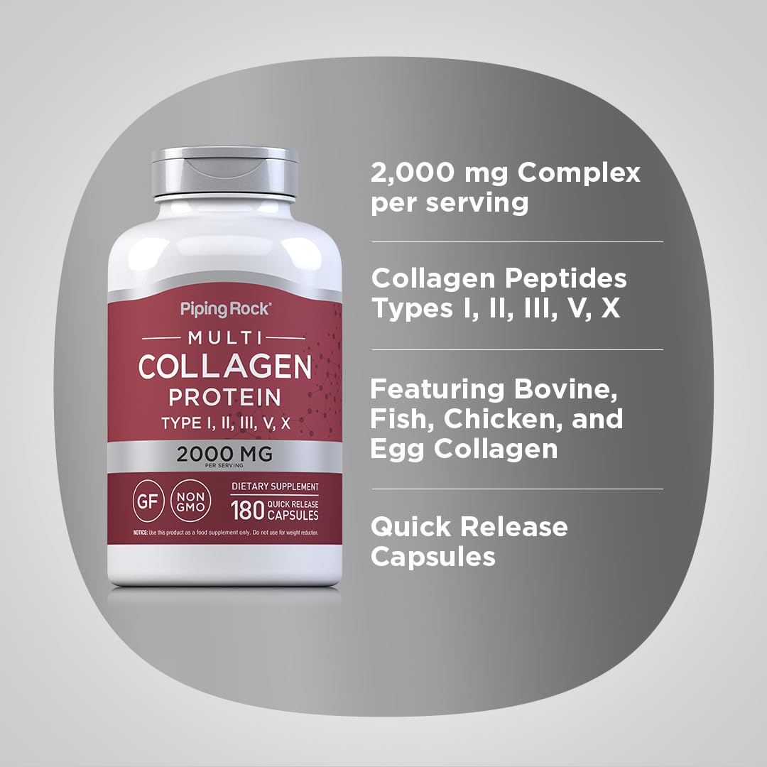 Piping Rock Collagen Complex 2000mg capsules with measuring spoon