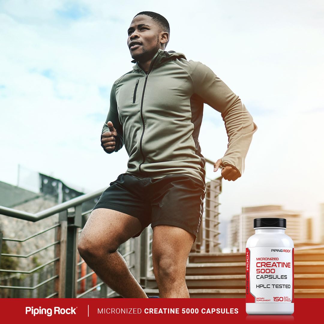 Piping Rock Creatine Monohydrate 5000mg powder lifestyle scene