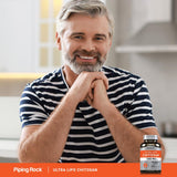 Piping Rock Dietary Fibre Supplement 1200mg capsules on a wooden table