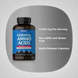 Piping Rock EAA & BCAA Supplement 3000mg quick release capsules close-up