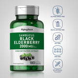 Piping Rock Elderberry Extract 1g back view with ingredient list