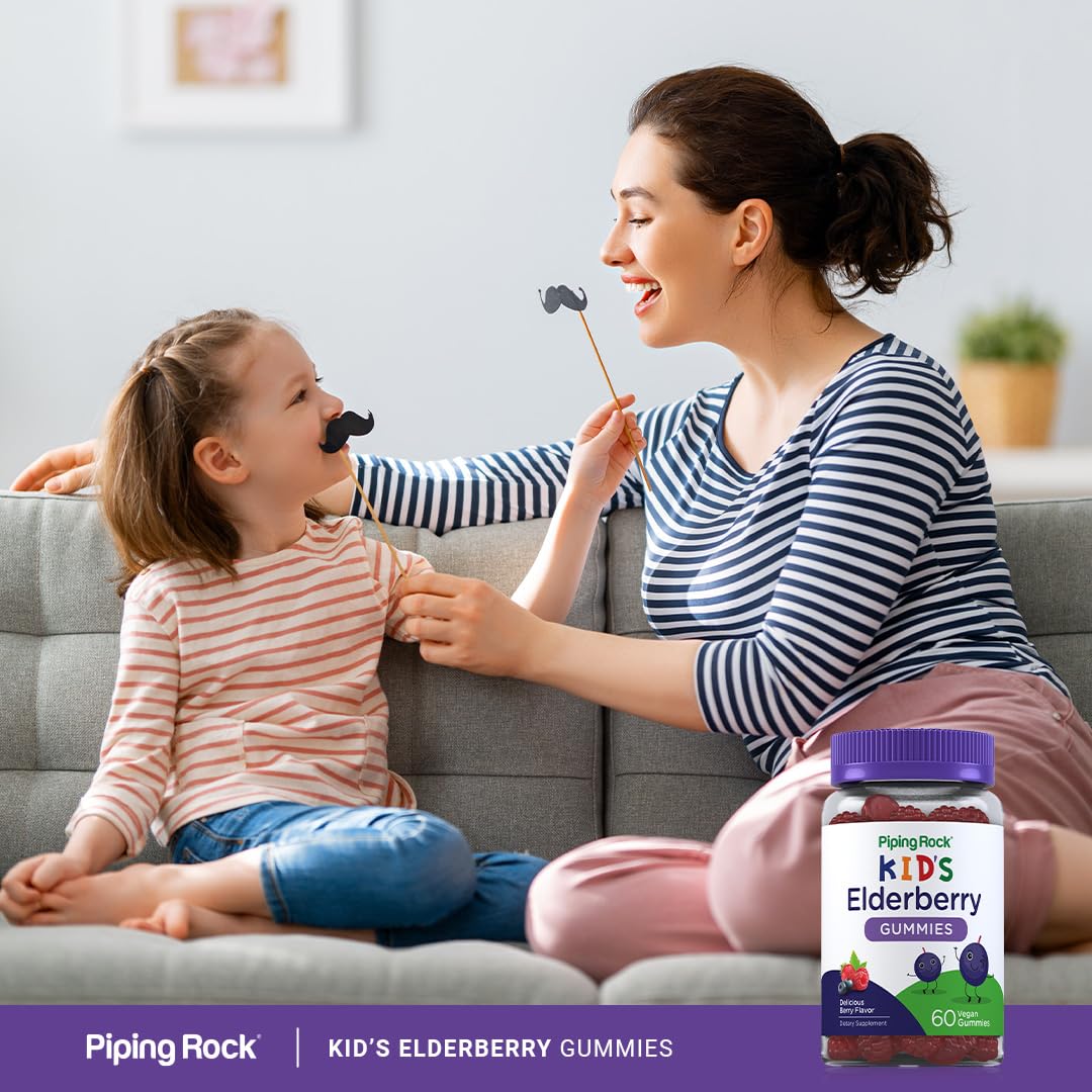 Piping Rock Elderberry Extract 259g on a wooden table