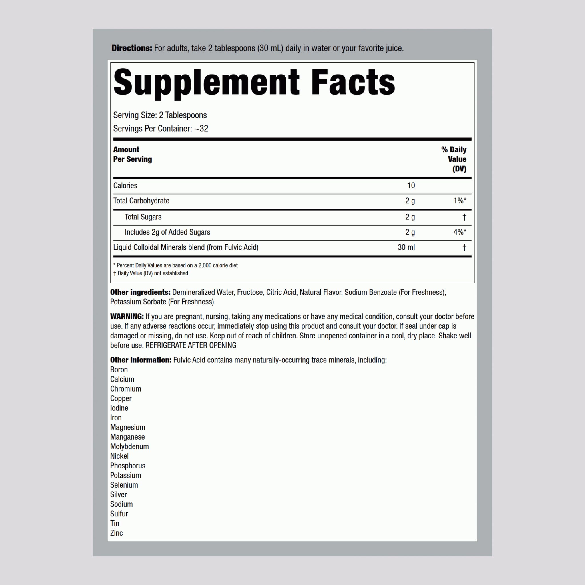 Piping Rock Essential Trace Minerals Liquid 1061g raspberry flavour bottle