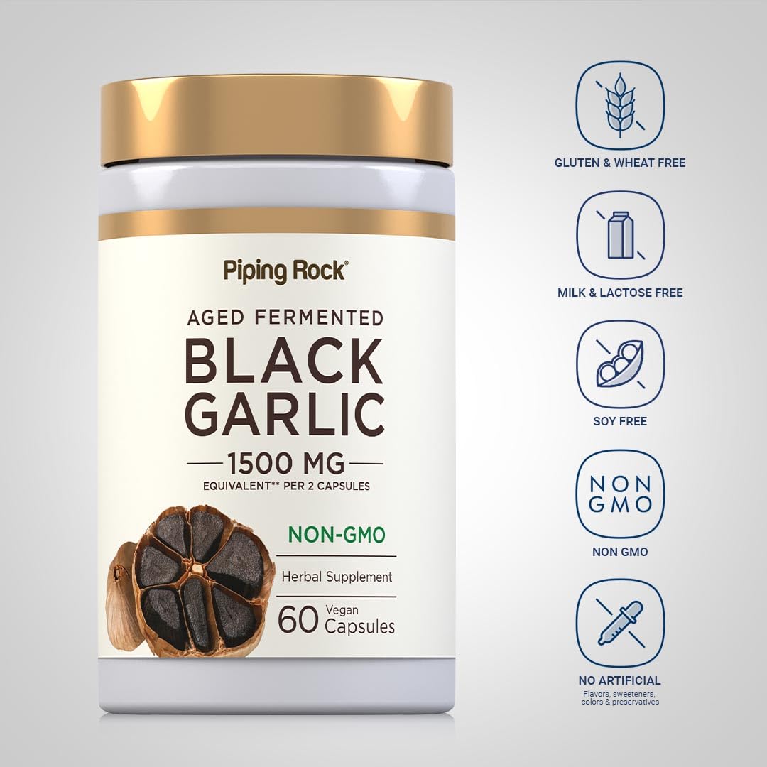 Piping Rock Garlic Supplement 0.16% S-Allyl Cysteine back view