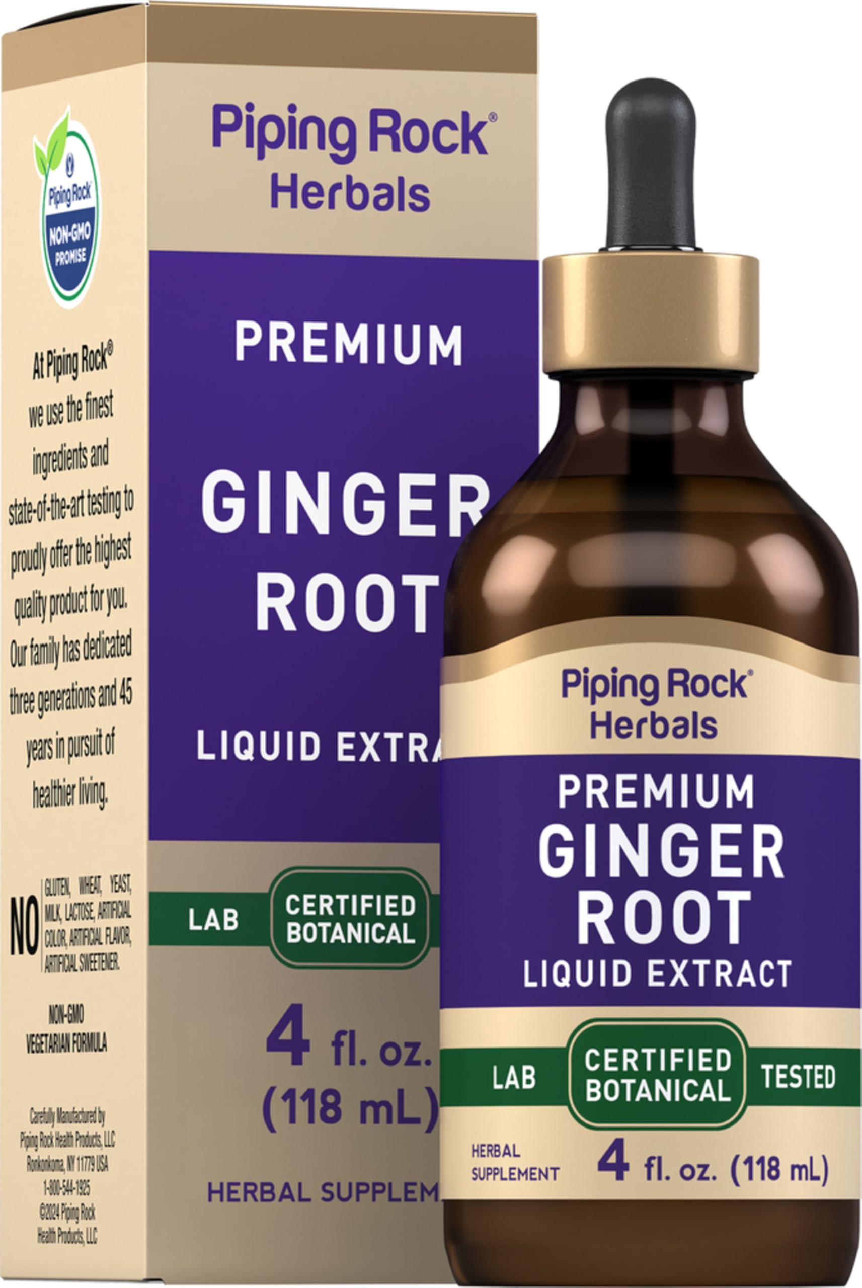 Piping Rock Ginger Capsules 259g front view