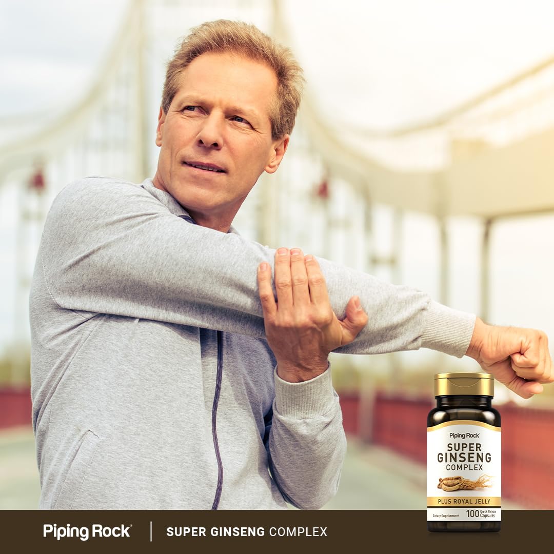 Piping Rock Ginseng Complex capsules in a hand