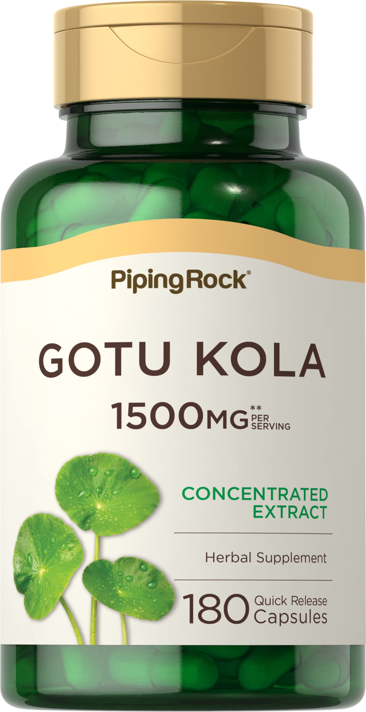 Piping Rock Gotu Kola Super Concentrated Extract 100g capsule bottle front view