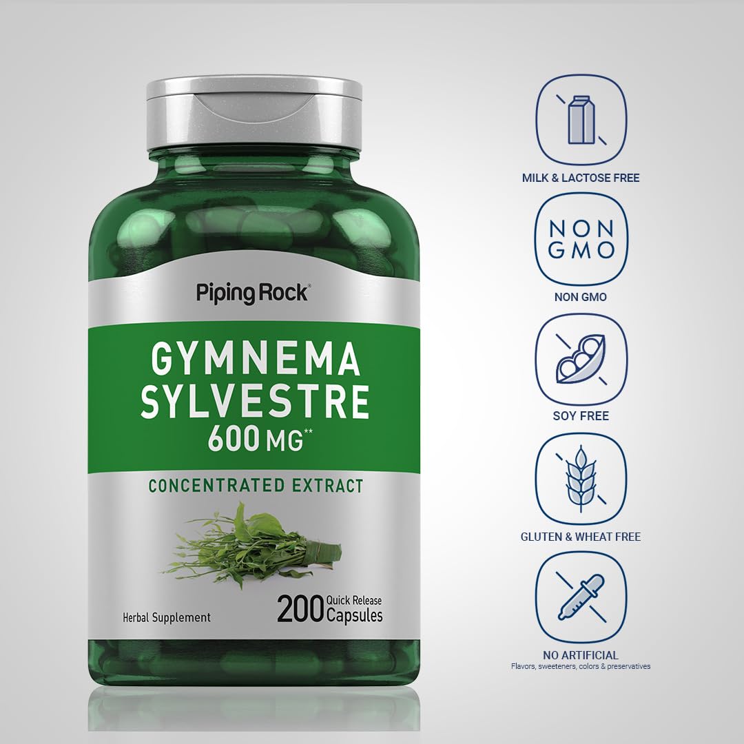 Piping Rock Gymnema Sylvestre bottle side view with label details
