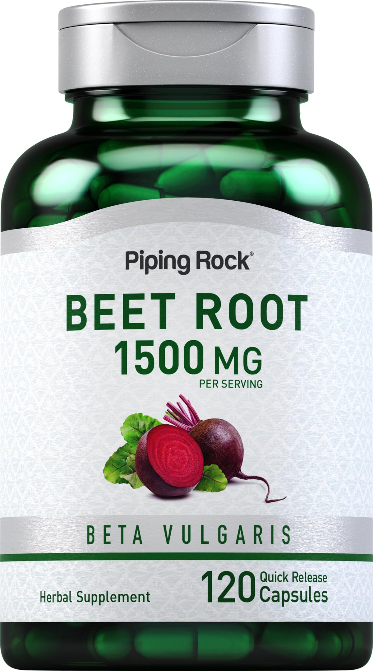 Piping Rock Herbal Supplement front view with 120 quick-release capsules