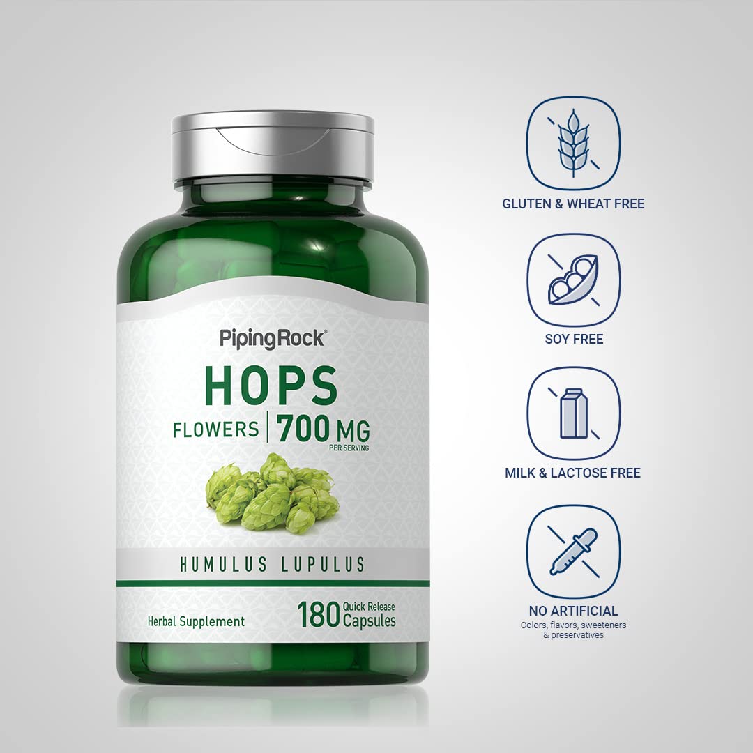 Piping Rock Hops Flower Blended Vitamin Supplement back view