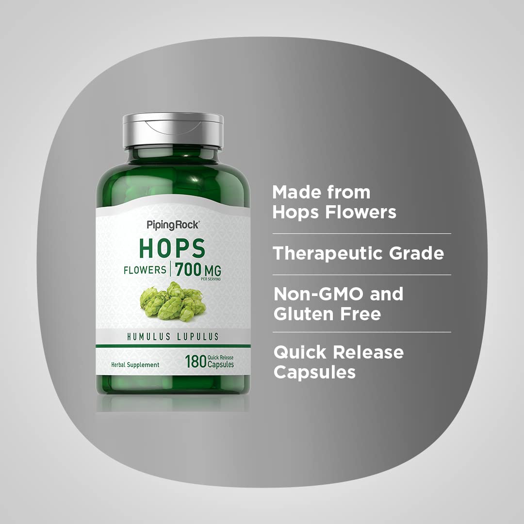 Piping Rock Hops Flower Blended Vitamin Supplement quick release capsules