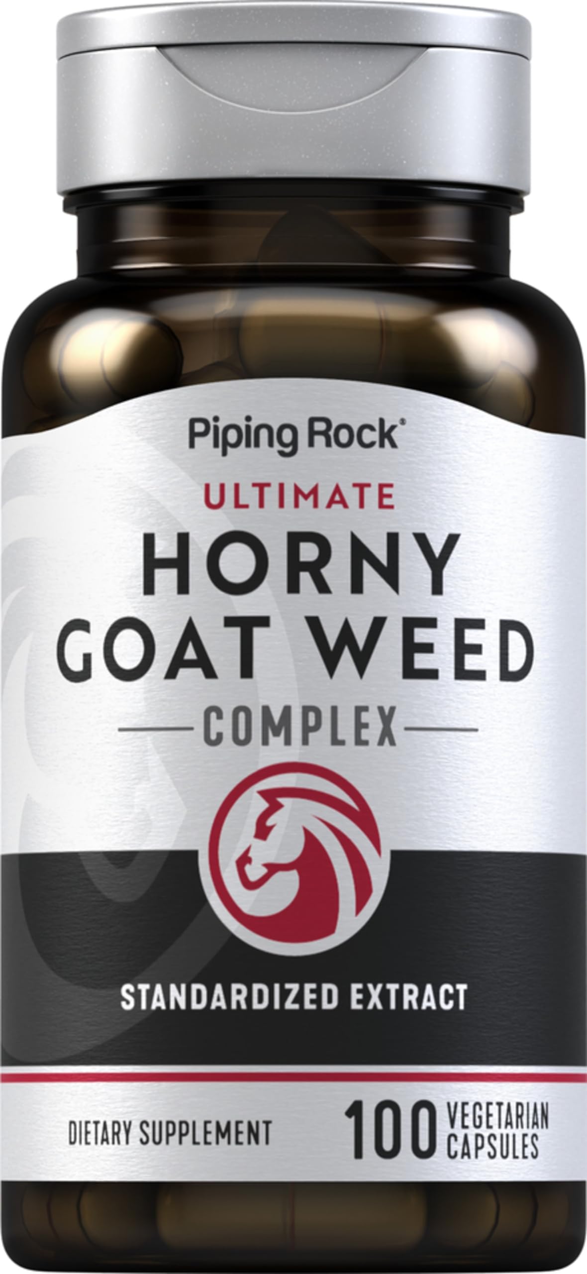 Piping Rock Horny Goat Weed supplement front view with packaging