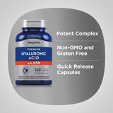 Piping Rock Hyaluronic Acid 100mg + MSM 900mg supplement back view with ingredients