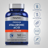 Piping Rock Hyaluronic Acid 100mg + MSM 900mg supplement side view