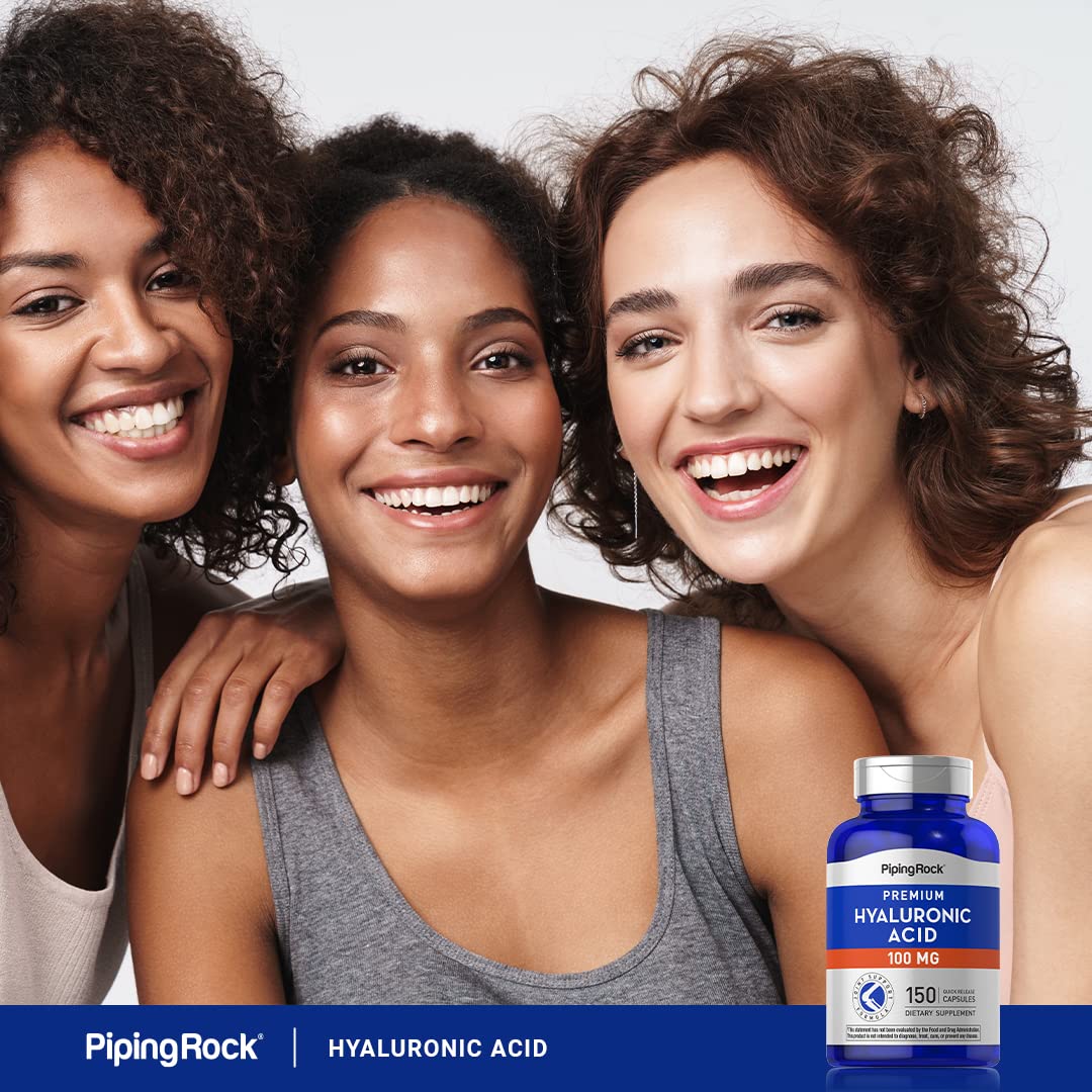Piping Rock Hyaluronic Acid Quick Release Capsules with a measuring spoon