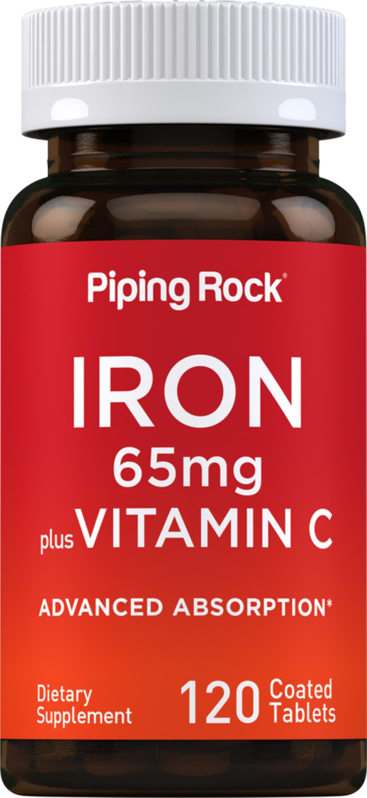 Piping Rock Iron Supplement 65mg front view of packaging