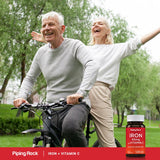 Piping Rock Iron Supplement 65mg product on a wooden table