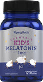 Piping Rock Kids Melatonin 1mg 120 chewable tablets front view