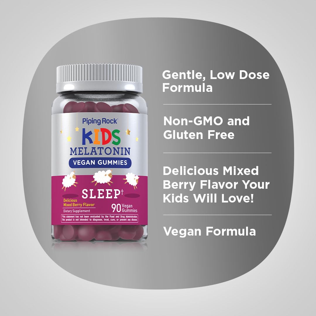 Piping Rock Kids Melatonin Gummies 1mg dosage information