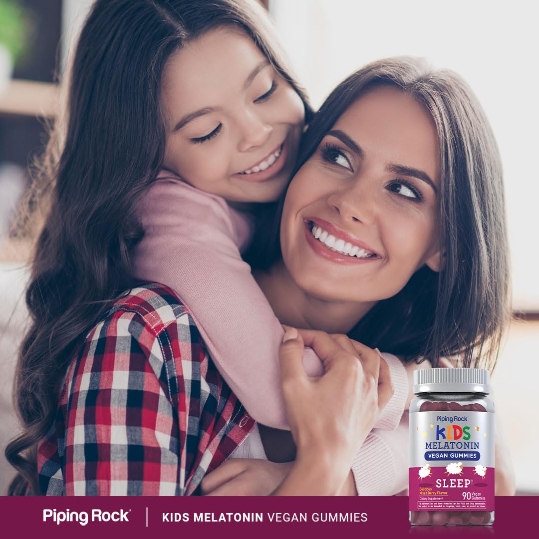 Piping Rock Kids Melatonin Gummies lifestyle scene with children