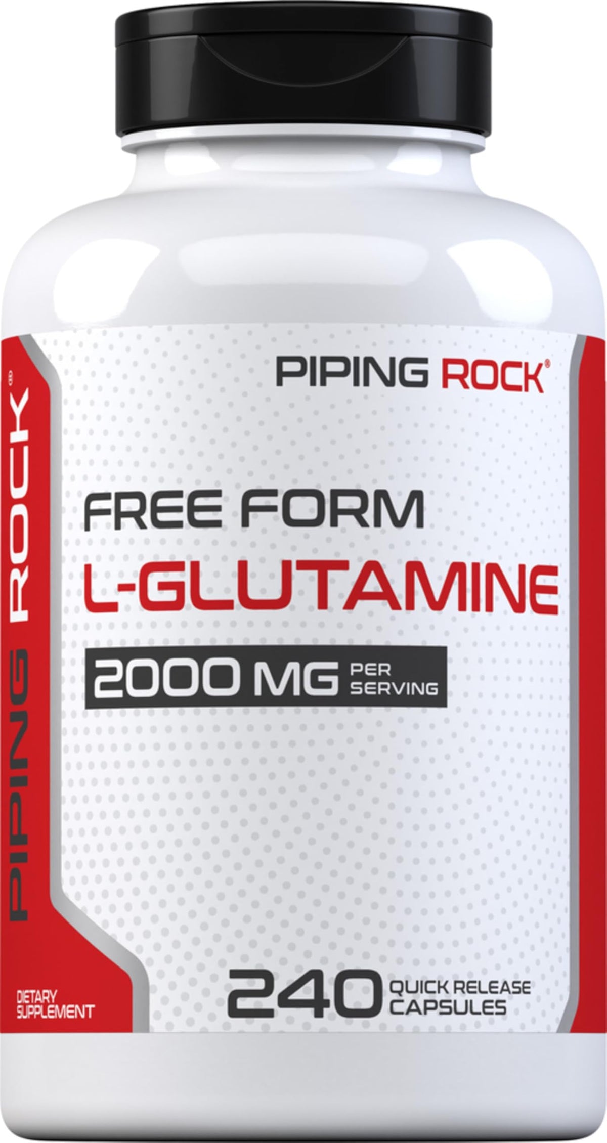 Piping Rock L-Glutamine 2000 mg capsule bottle front view