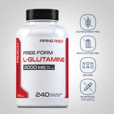Piping Rock L-Glutamine 2000 mg capsules with dosage instructions