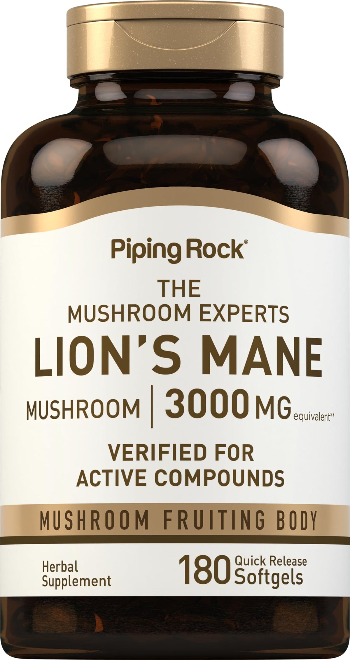 Piping Rock Lion's Mane Mushroom Extract bottle front view