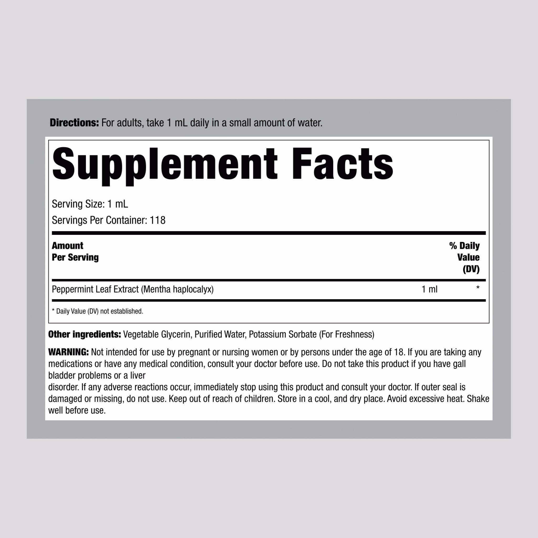 Piping Rock Liquid Extract Blended Vitamin & Mineral Supplement back view