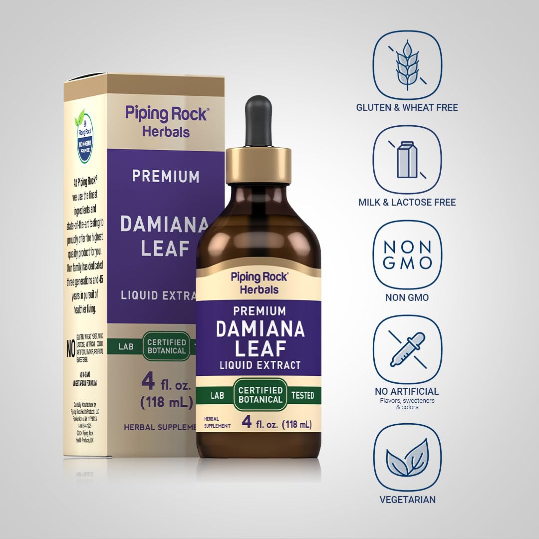 Piping Rock Liquid Extract Supplement side view showing label details