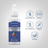 Piping Rock Liquid Melatonin 10mg berry flavour dropper bottle with dosage dropper