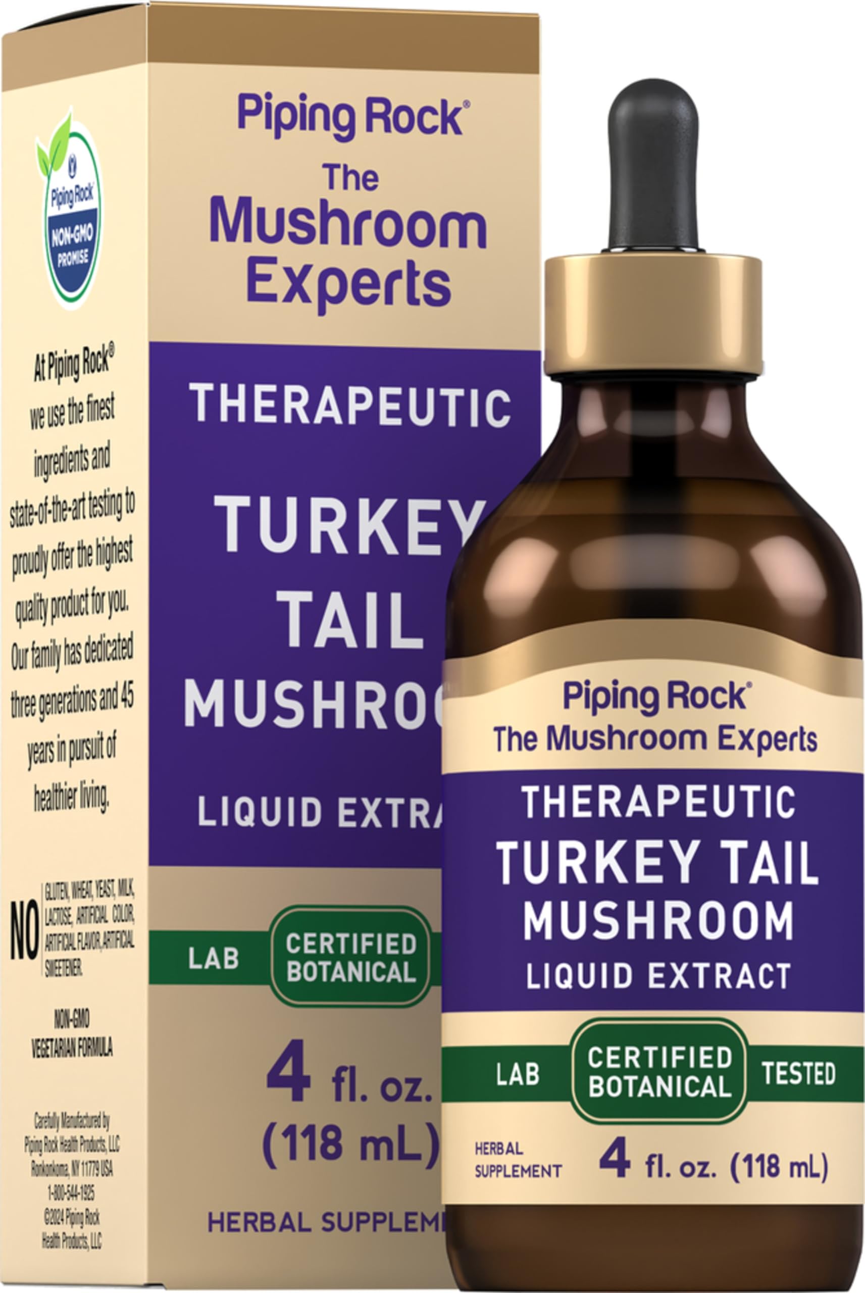 Piping Rock Liquid Mushroom Extract 18g front view
