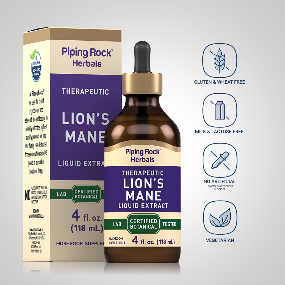 Piping Rock Liquid Mushroom Extract 259g label close-up