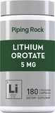 Piping Rock Lithium Orotate 5mg supplement front view