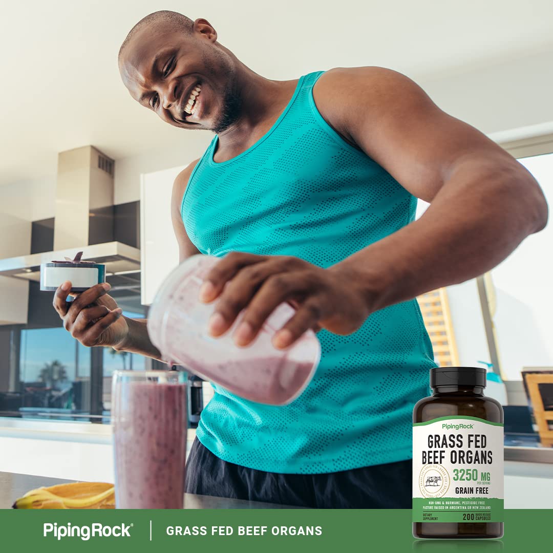 Piping Rock Liver Extract Capsules back view with nutritional information