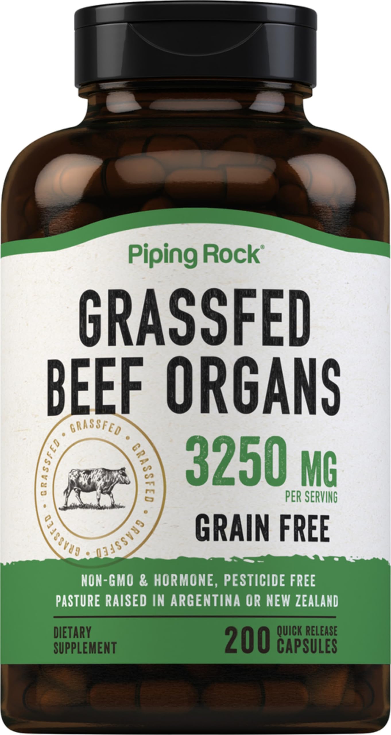 Piping Rock Liver Extract Capsules front view with packaging