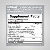 Piping Rock Lutein Supplement 200g side view showing ingredients