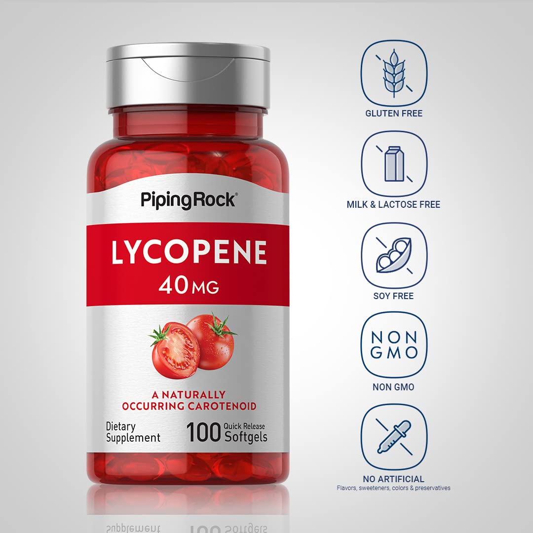 Piping Rock Lycopene Supplement 40mg quick release softgel packaging