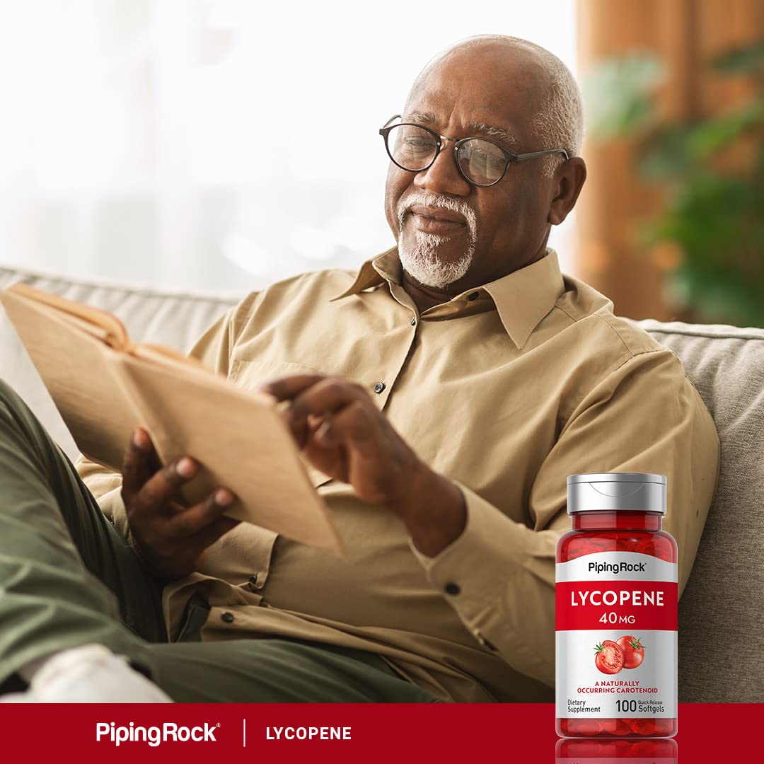 Piping Rock Lycopene Supplement 40mg quick release softgel with measuring spoon