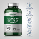 Piping Rock Magnesium 100% Daily Value back view showing ingredients