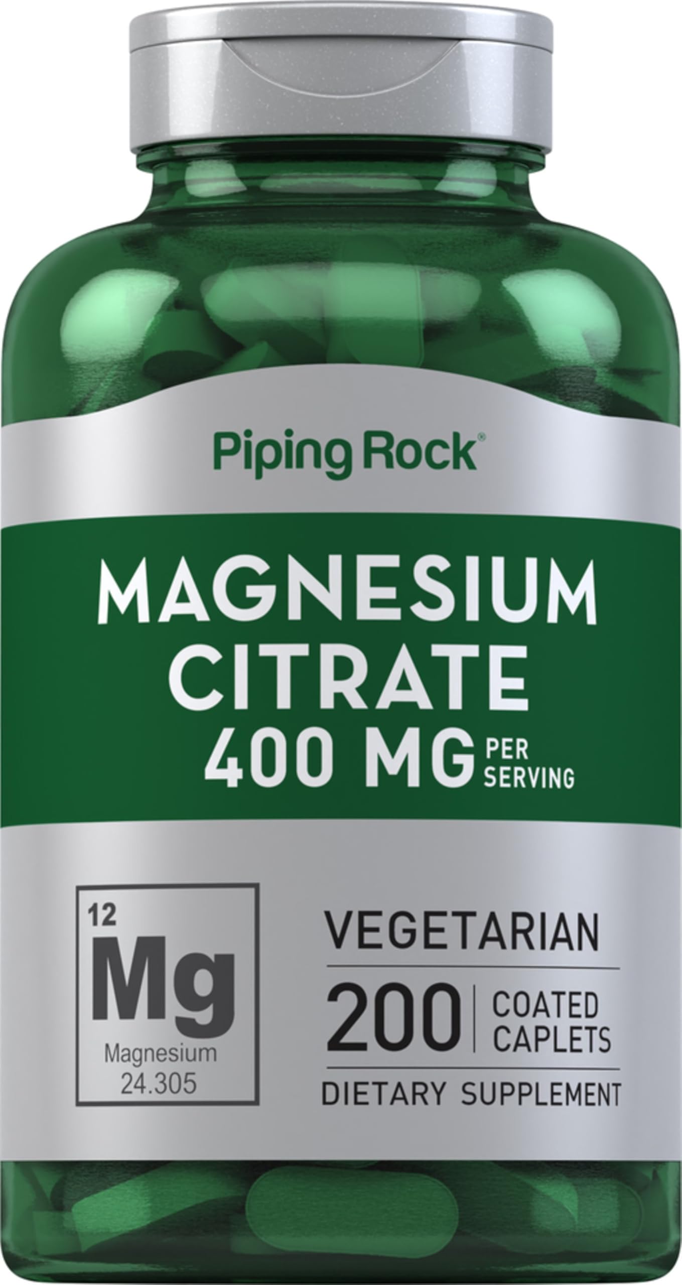 Piping Rock Magnesium 400 mg Coated Caplets front view