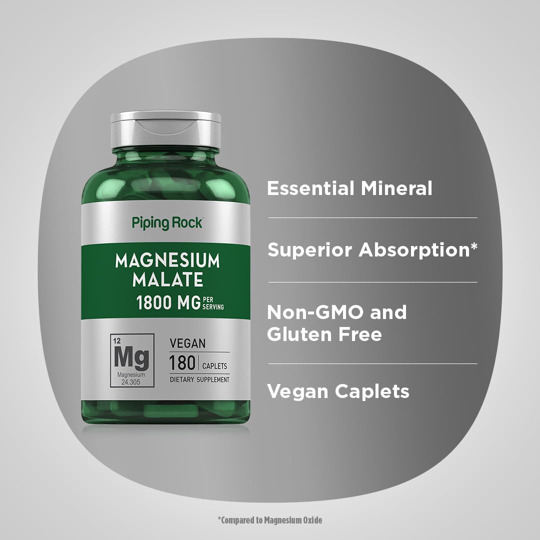 Piping Rock Magnesium Capsules 100mg back view