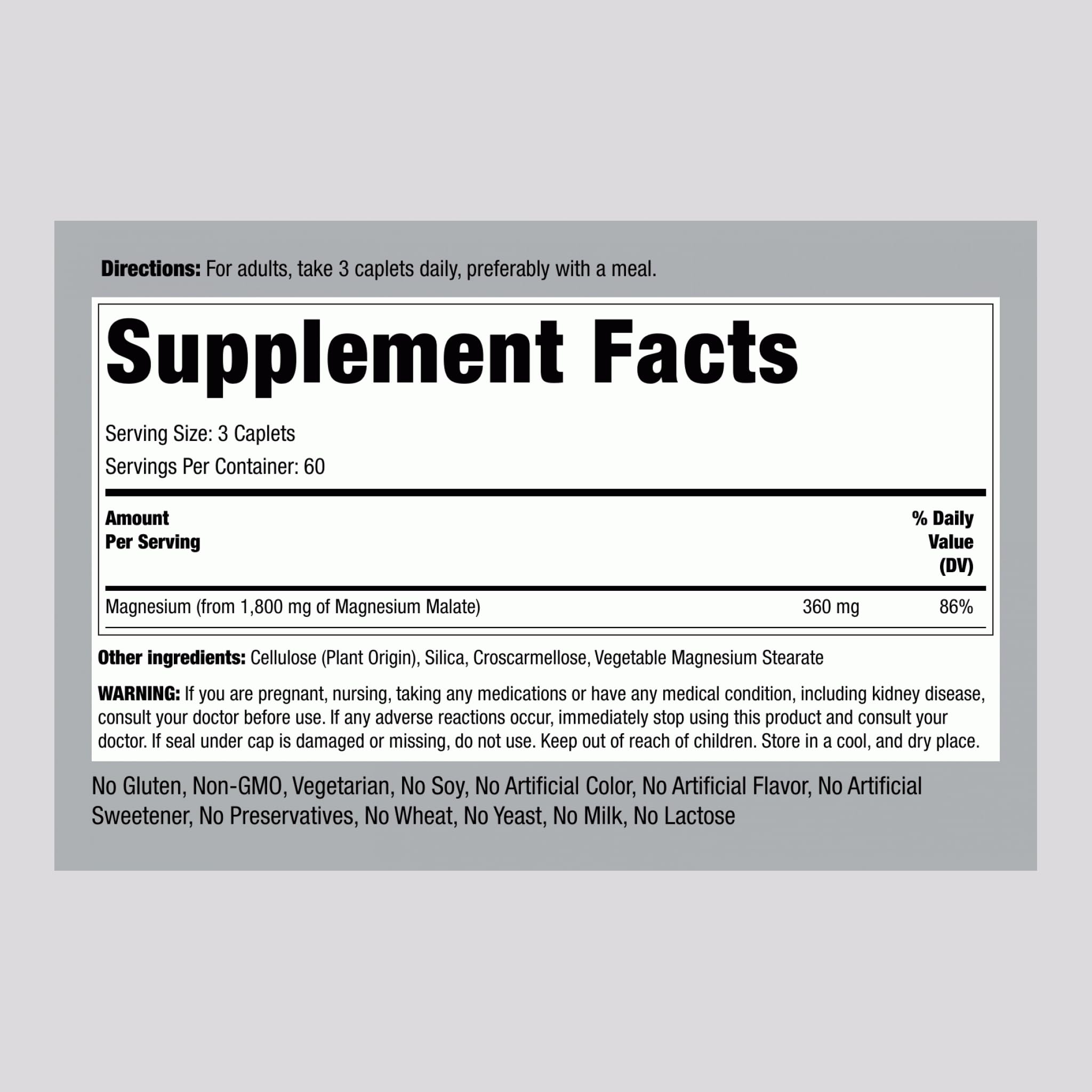 Piping Rock Magnesium Capsules 100mg side view