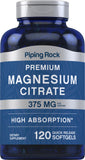 Piping Rock Magnesium Citrate 375mg softgels front view