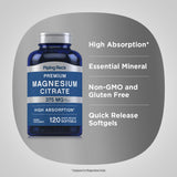 Piping Rock Magnesium Citrate softgels close-up