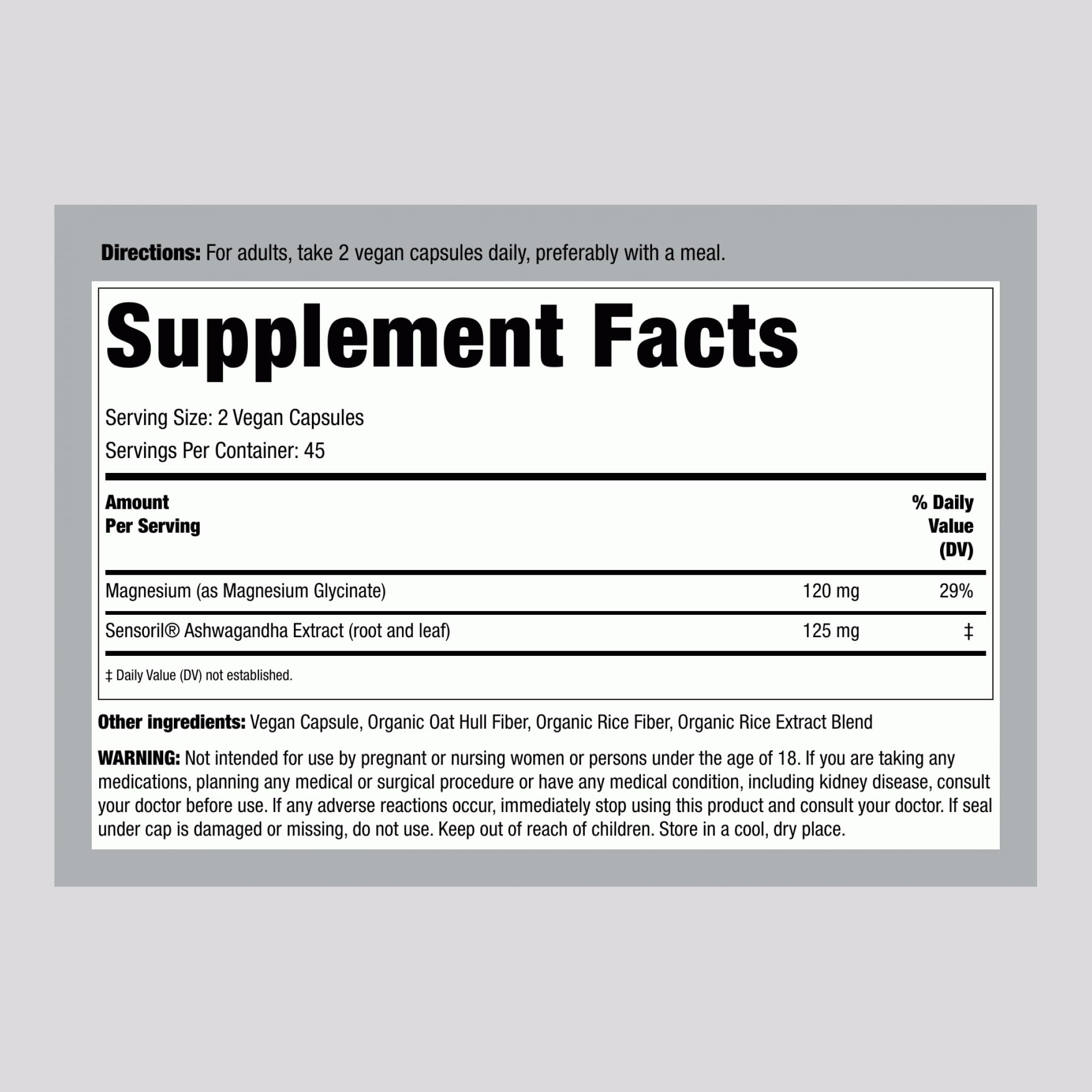 Piping Rock Magnesium Glycinate 120mg capsule side view