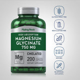 Piping Rock Magnesium Glycinate Chelated 750 mg bottle with label