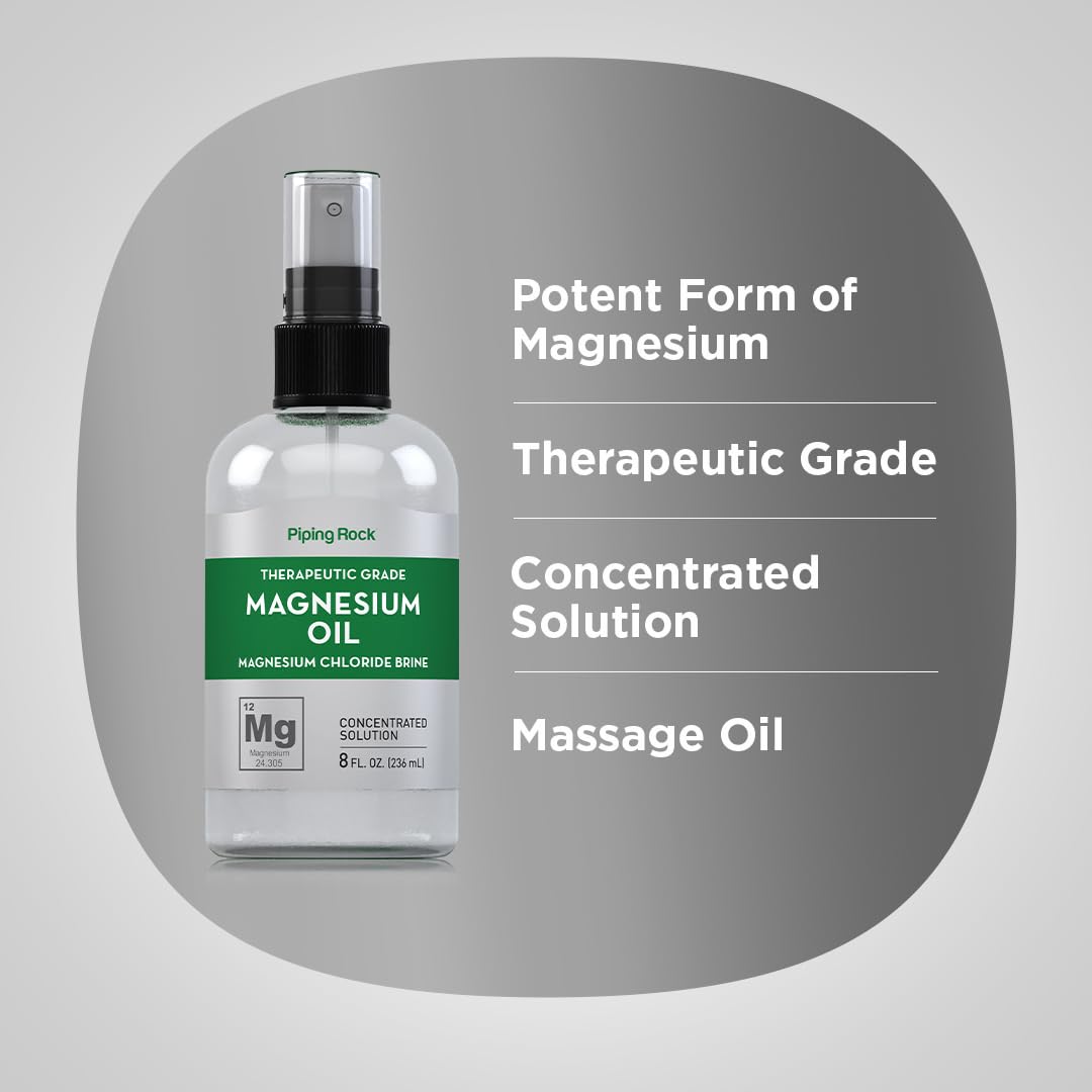 Piping Rock Magnesium Massage Oil 340g with dropper